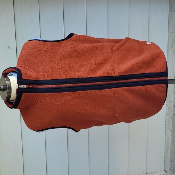 THE NORTH FACE Carbondale Dark Orange Weave Fleece‎ Polyester XL Full Zip Vest - Picture 1 of 8